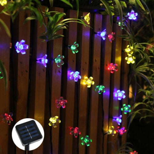 5M 20 Pcs Waterproof Flower Solar LED String Lights Outdoor Indoor Garden Decor 